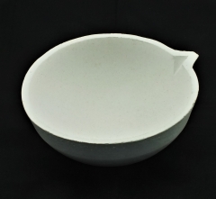 Schmelztiegel mit gewölbtem Boden - aus weißer Keramik - Volumen = 50 ml - Ø Außen = 77 mm