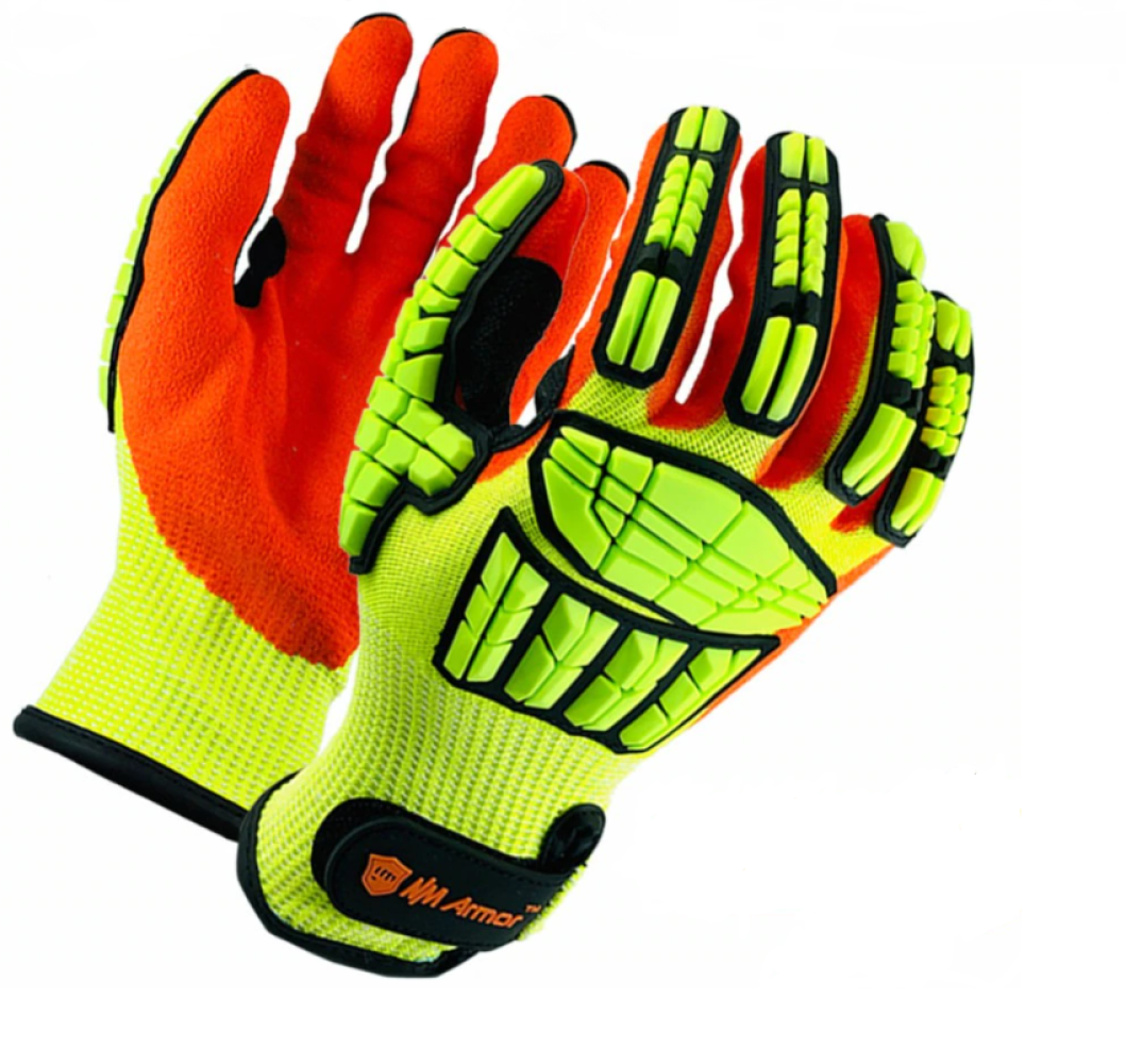 Sicherheits-Handschuhe Größe XL, neon gelb-orange