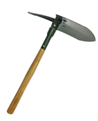 SONA faltbare Schaufel / Hacke - Holzgriff - ca. 66 cm lang - ca. 770 gr