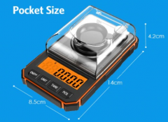 Preview: Hochwertiges Wiege-Set Digitale Feinwaage  0,001 gr bis 50 gr - 4 Waagschalen - Pinzette