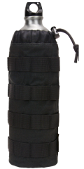 Preview: Molle Bottle Bag - schwarz - 21 cm x Ø 9 cm - Tasche für Flaschen - Rucksack