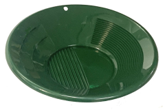 Preview: Neu: 3 verschiedene Riffel - Goldwaschpfanne SE Gold Pan 10" - 25 cm grün