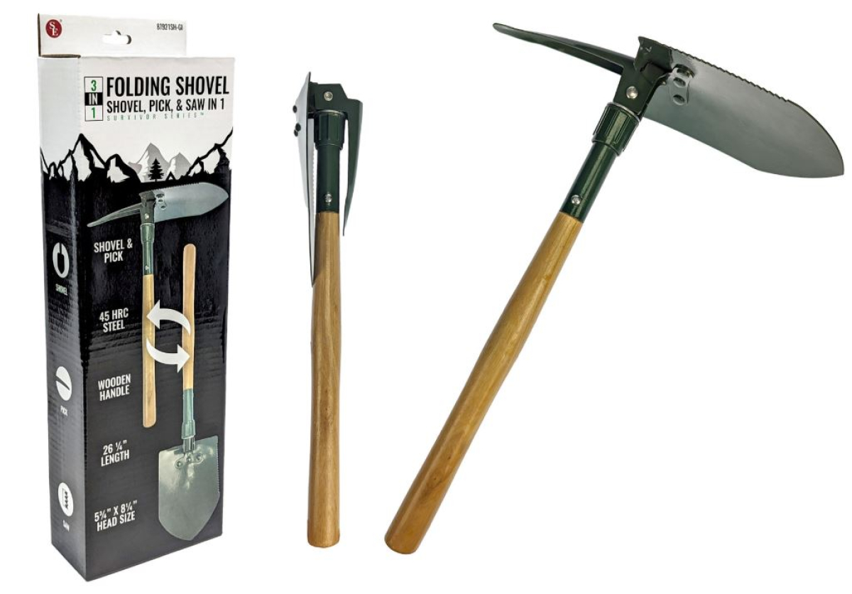 SONA faltbare Schaufel / Hacke - Holzgriff - ca. 66 cm lang - ca. 770 gr