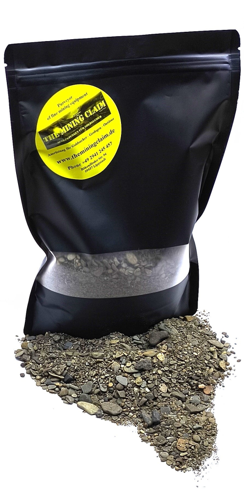 1000 Gramm Goldsand Paydirt - mindestens 0,55 Gramm Gold mit Nuggets - Bull Creek, California, USA