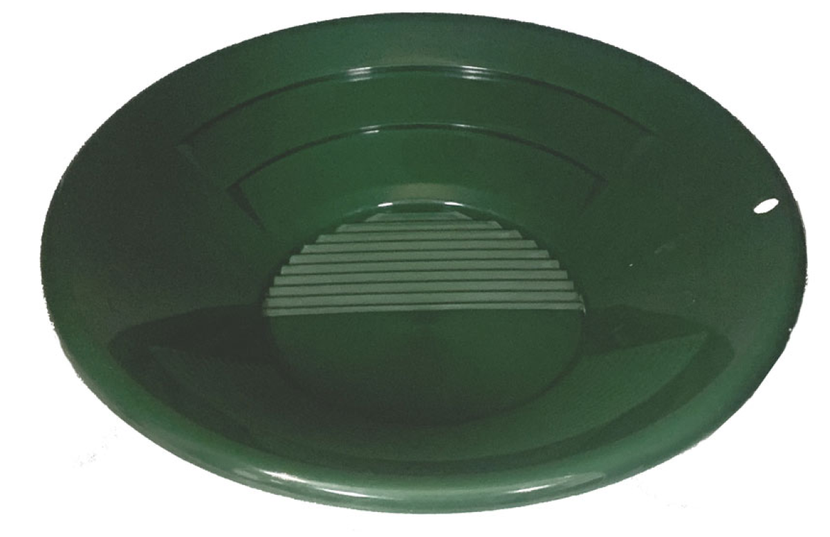 Neu: 3 verschiedene Riffel - Goldwaschpfanne SE Gold Pan 10" - 25 cm grün