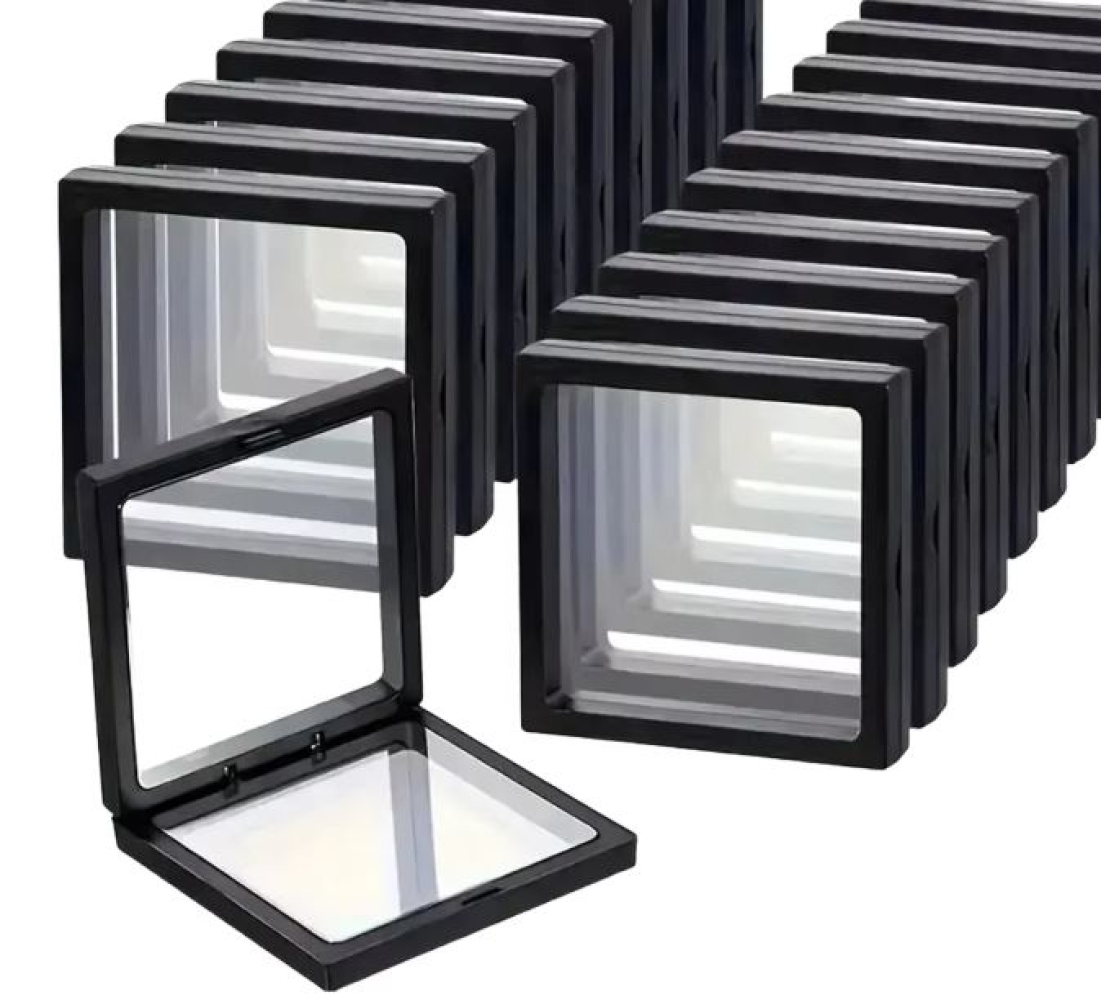 Schweberahmen 9 cm x 9 cm für die Präsentation von Goldnuggets