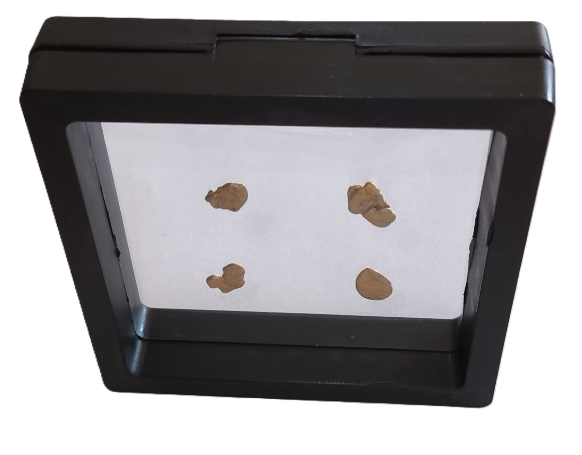 Schweberahmen 9 cm x 9 cm für die Präsentation von Goldnuggets